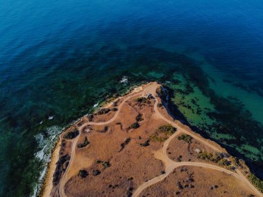 Yaz sahneleri havadan çekilmiş deniz ve sahil sahneleri