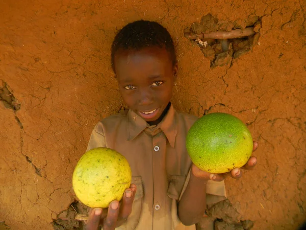 Chibero Simbabwe September 2017 Junge Afrikanische Grundschulkinder Halten Affen Orangen — Stockfoto