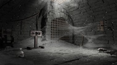 Abandoned torture chamber clipart