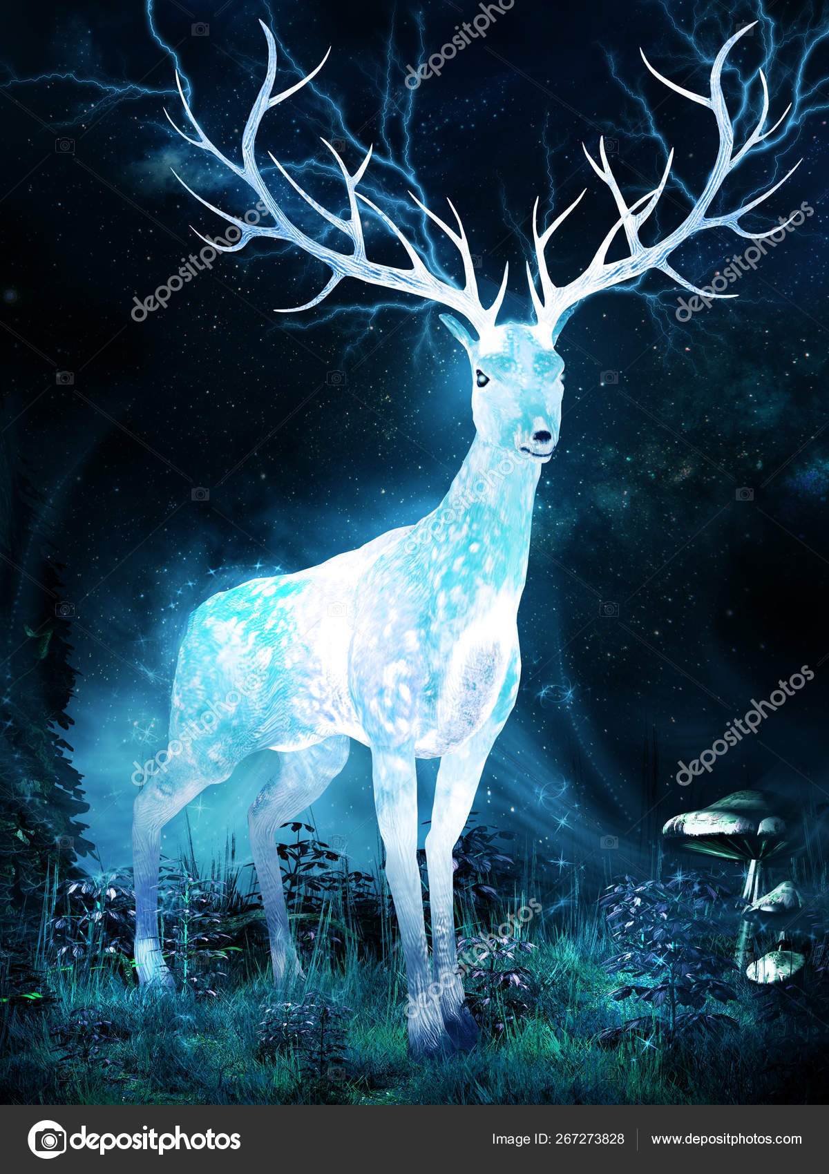 Deer on the magic meadow Stock Photo by mppriv 267273828