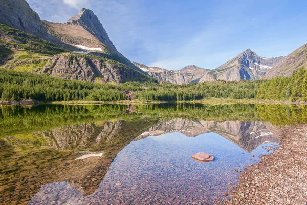 Poselství Mount Grinnell Redrock Lake Mnohé Oblasti Ledovce Ledovce Vás — Stock fotografie