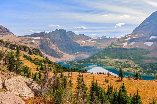 Вид Скрытое Озеро Видом Скрытое Озеро Национальный Парк Ледник Монтана — стоковое фото