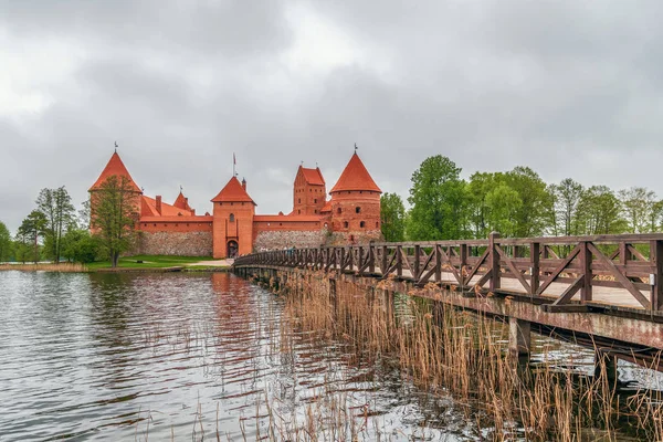 Castillo Isla Trakai Encuentra Trakai Una Isla Lago Galve Lituania — Foto de Stock