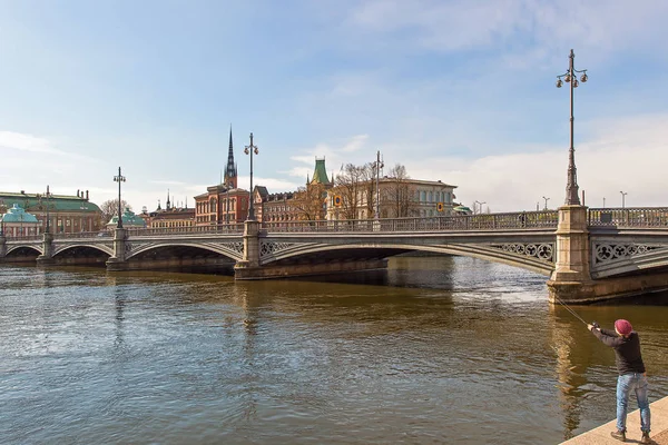 View Old Town Vasa Bridge Morning Stockholm Sweden — Stock Photo, Image