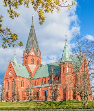 Vastervik St Peter Kilisesi görünümünü. Kalmar County. İsveç