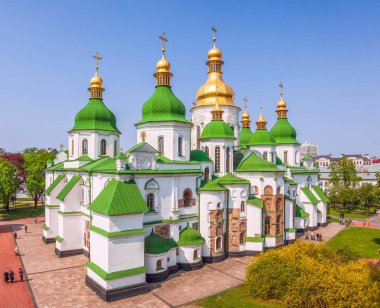 Saint Sophia'nın Katedrali'nin çan kulesi manzarası. Kiev. Ukrayna