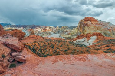 Ateş Devlet Park.Nevada.Us Vadisi Aşınmış Red Rock Manzara