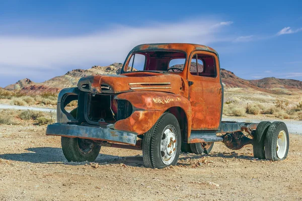 Old rusty pick-up truck in Rhyolite ghost town.Nevada.USA