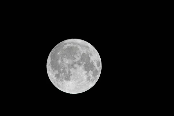 Luna llena sobre fondo negro cielo nocturno — Foto de Stock
