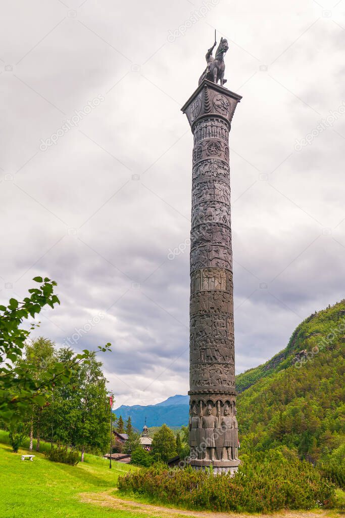 Saga Column in Boverdalen. Lom municipality. Innlandet county. Norway