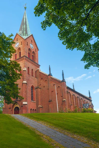 Vista Exterior Iglesia Luterana Ciudad Sarpsborg Condado Viken Países Bajos — Foto de Stock