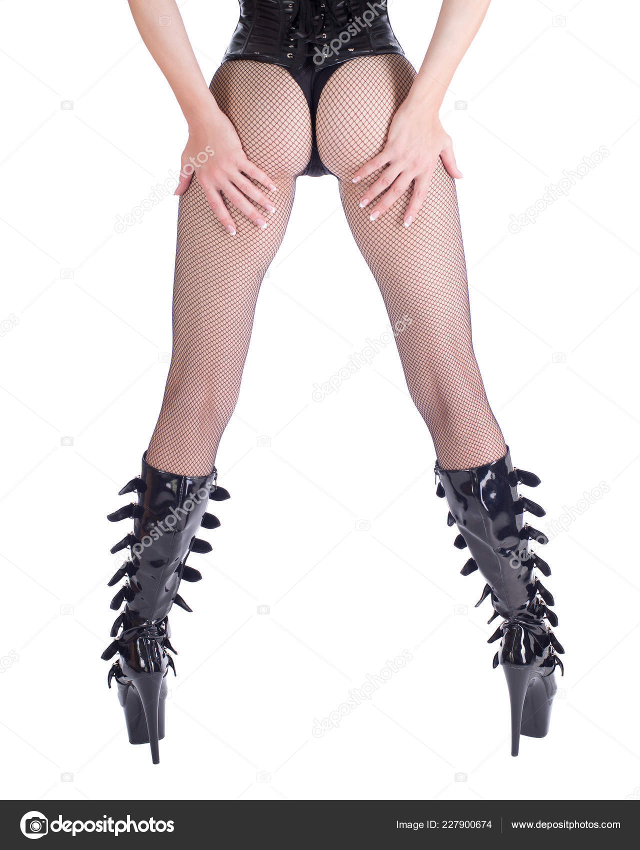 shiny fishnet tights