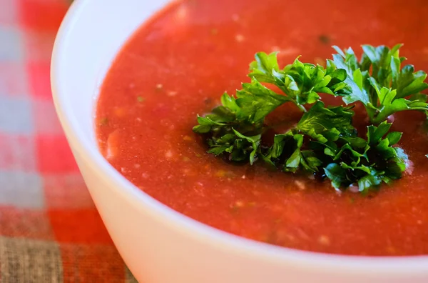 Gazpacho Cold Vegetarian Soup Color Background — Stock Photo, Image