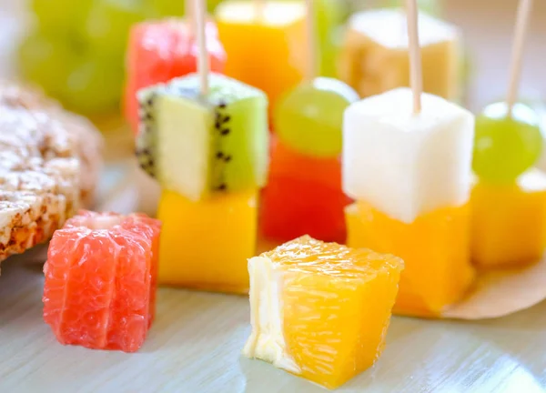 Canape Pieces Tropical Fruits Macro Shot — Stock Photo, Image