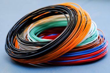 Çok renkli Abs/Pln plastik arka plan. Makro çekim.