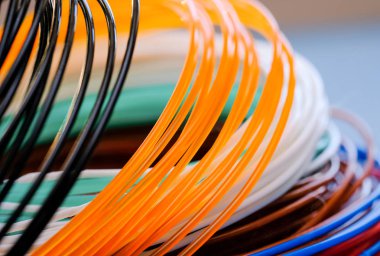 Çok renkli Abs/Pln plastik arka plan. Makro çekim.