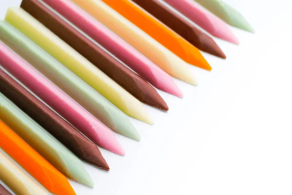 Close View Colorful Pencils White Background — Stock Photo, Image