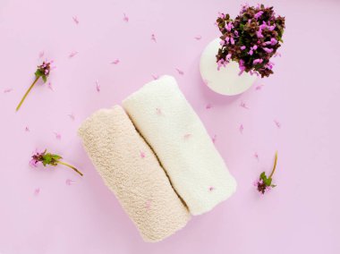 Temiz ve taze pamuklu havlular
