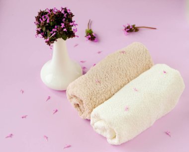 Temiz ve taze pamuklu havlular