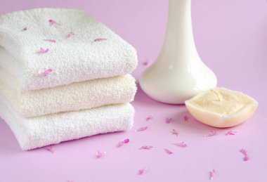 Temiz ve taze pamuklu havlular