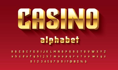 Modern 3D kalın alfabe tasarımının vektörü