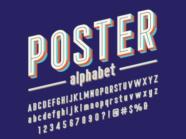 3B vintage alfabe tasarımı