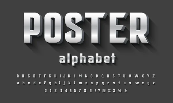 Vektor Des Modernen Dreidimensionalen Alphabet Designs — Stockvektor