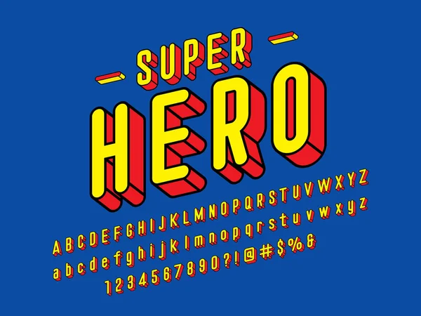 Superhelden Vintage Alphabet Design — Stockvektor