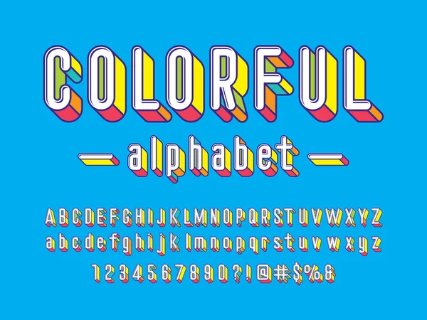 Farbenfrohes Trendiges Alphabet Design — Stockvektor