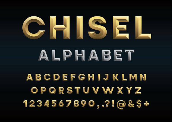 Chisel Alphabet Vector Font