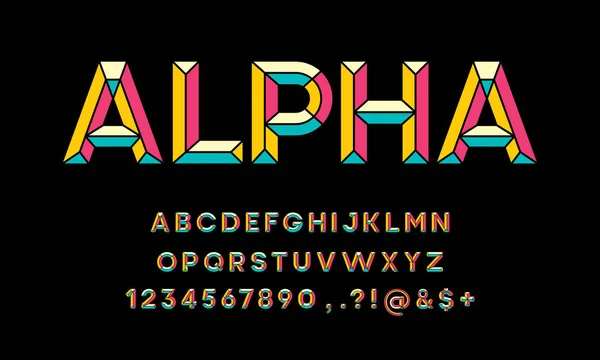 Πολύχρωμο Σμίλη Στυλ Σχεδιασμού Αλφάβητο — Διανυσματικό Αρχείο