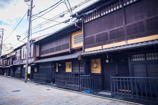 Kyoto Japan November 2018 Gion Dessa Bevarade Machiya Hus Varav — Stockfoto