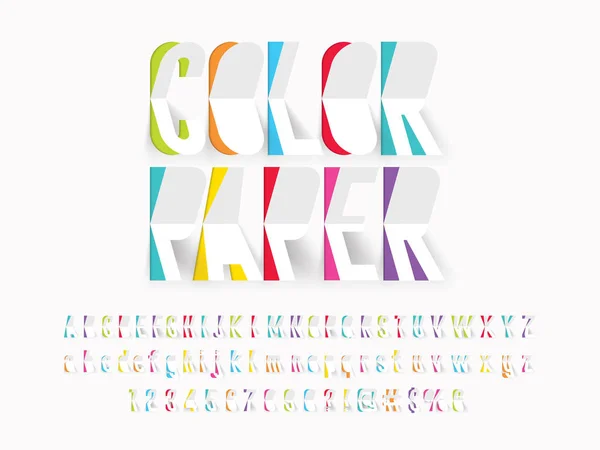 Papierschnitt Stilisiertes Alphabet Design — Stockvektor