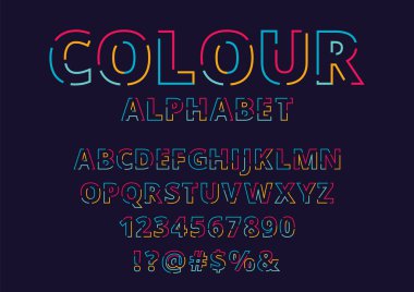 Alfabe tasarımı ile büyük harf ve sayılar stilize