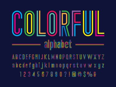 Alfabe Tasarım renkli çizgi Özet