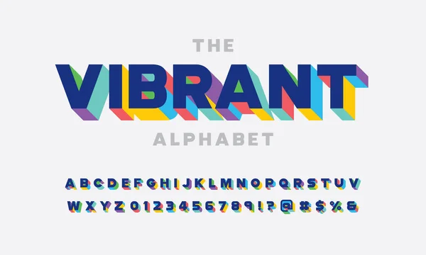 Vektör çağdaş stilize renkli alfabesi tasarım