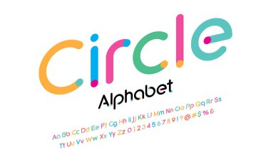 Trendy yuvarlak nokta alfabe tasarım
