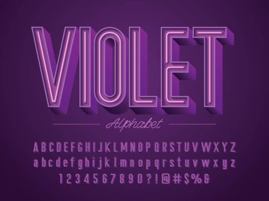 Neon ışık 3d alfabe tasarım