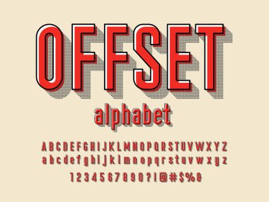Ofset baskı tarzı alfabe tasarım