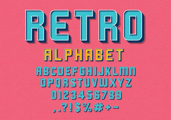 Vector Retro Font Alphabet — Stock Vector