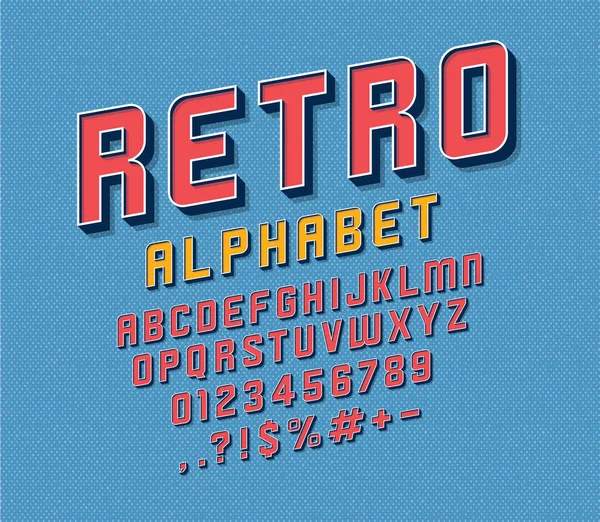 Vektor Retro Písmo Abeceda — Stockový vektor