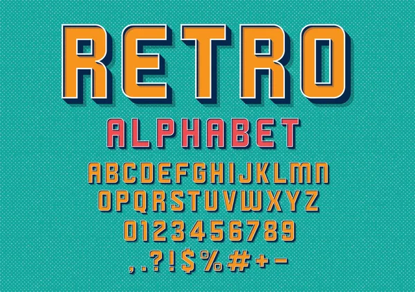 Vector Van Retro Lettertype Alfabet — Stockvector