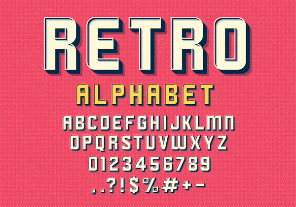 Vector Retro Font Alphabet — Stock Vector