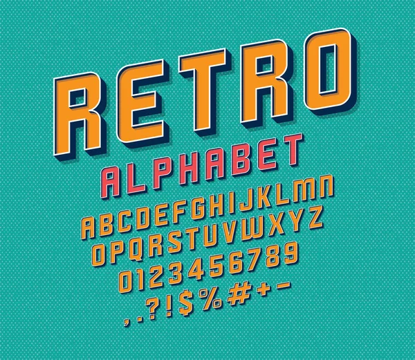 Vector Van Retro Lettertype Alfabet — Stockvector