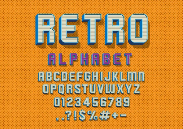 Vector Van Retro Lettertype Alfabet — Stockvector