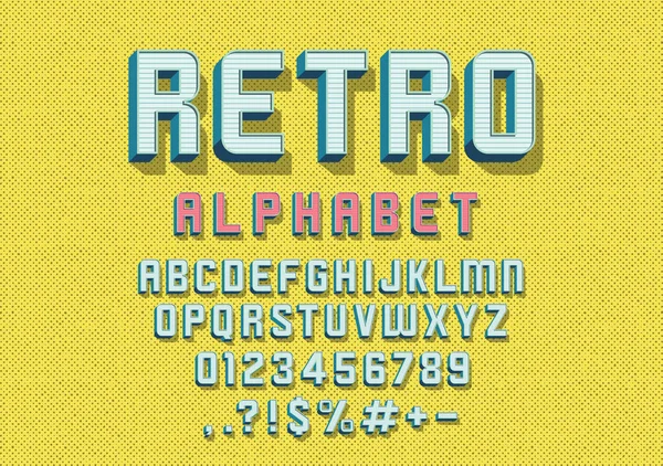 Vector Van Retro Lettertype Alfabet — Stockvector