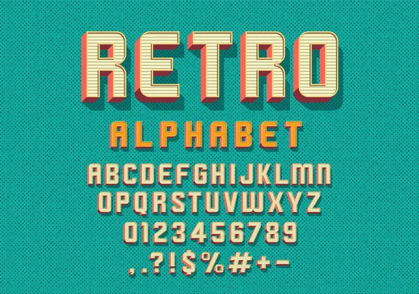 Vector Van Retro Lettertype Alfabet — Stockvector