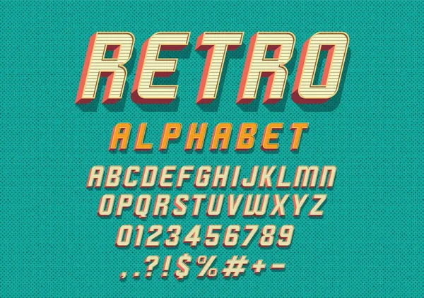 Vector Van Retro Lettertype Alfabet — Stockvector