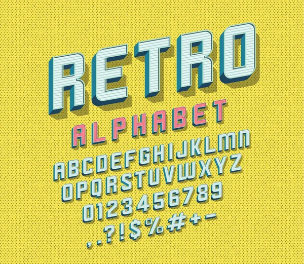 Wektor Retro Czcionki Alfabet — Wektor stockowy