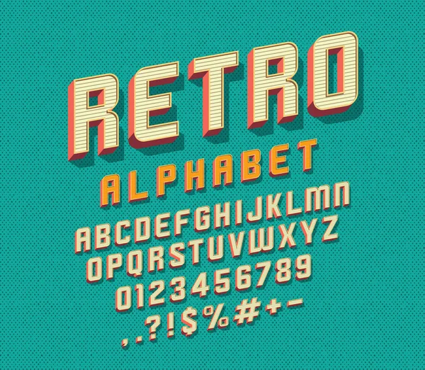 Wektor Retro Czcionki Alfabet — Wektor stockowy